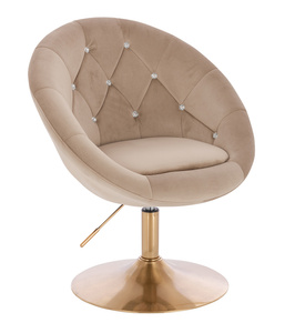 HR8516CN Scaun Latte din Catifea cu Bază Aurie
