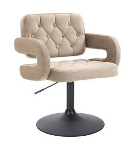 HR8403N Scaun Catifea Latte cu Bază Neagră