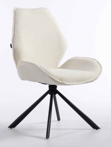 HR350 BAZĂ STEA Scaun Crem din Boucle Bază Neagră