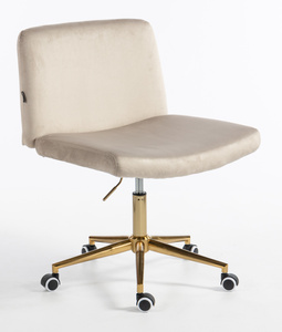 HR150K Scaun Latte din Catifea cu Bază Aurie