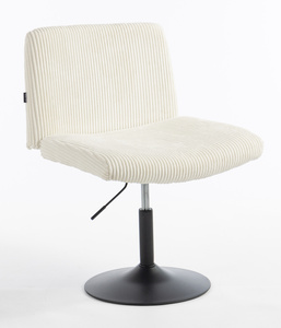 HR150N Scaun Alb din Catifea Reiată cu Bază Neagră