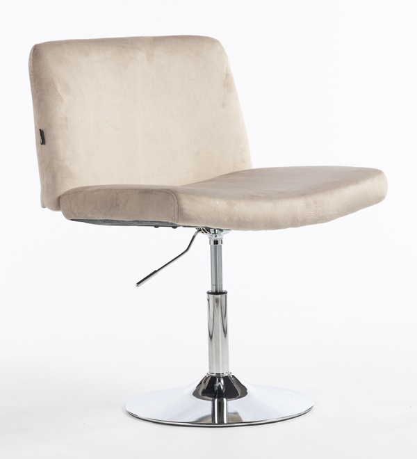 HR150N Scaun Latte din Catifea cu Bază Cromata