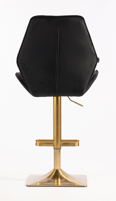 HR350KW Scaun Neagră din Catifea Bază Aurie