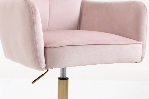HR250N Scaun Catifea Roz Pudra Bază Aurie