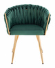 HR750 Scaun cu picioare Aurie Verde din Catifea