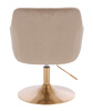 HR190N Scaun Latte Pudra din Catifea cu Bază Aurie