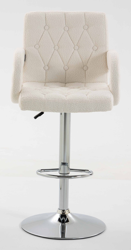 HR8404W Scaun Crem Boucle cu Bază Cromata