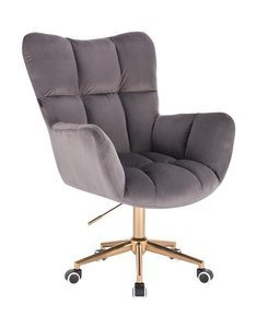 HR650K Grafit Catifea Scaun cu Bază Aurie