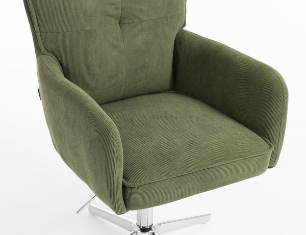 HR250K Scaun Zsályazöld Prémium Kordbársony Bază Cromata