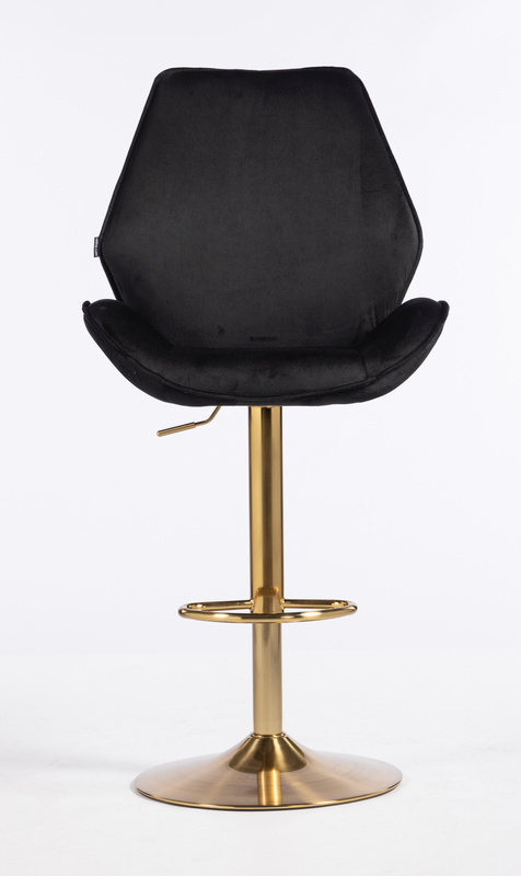 HR350W Scaun Neagră din Catifea Bază Aurie