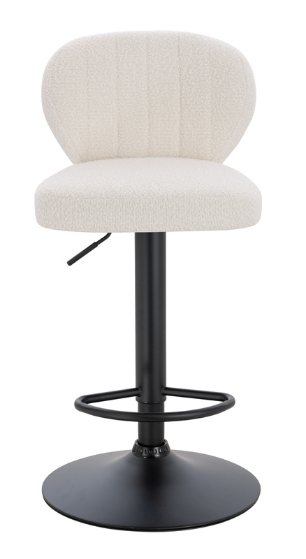 HR193W Scaun Crem Boucle cu Bază Neagră
