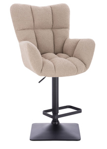 HR650KW Latte Boucle Scaun Bază Neagră