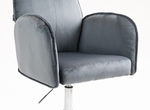 HR280K Scaun Grafit din Catifea cu Bază Cromata