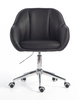 HR2055K Scaun Neagră din Piele Ecologica cu Bază Cromata