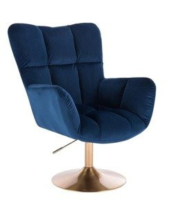 HR650N Bleumarin Catifea Scaun cu Bază Aurie