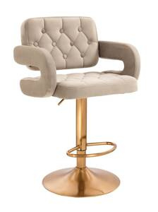 HR8403W Scaun Catifea Latte Bază Aurie