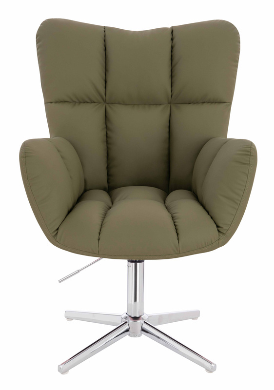 HR650CROSS Scaun Khaki Piele Ecologica Premium Soft cu Bază Cromata