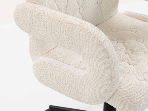 HR8404K Scaun Crem Boucle cu Bază Neagră