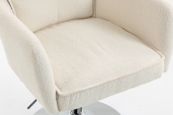 HR250N Scaun Crem Boucle Bază Cromata