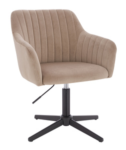 HR190CROSS Scaun Latte din Catifea cu Bază Neagră