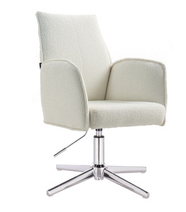 HR280CROSS Scaun Crem Boucle cu Bază Cromata
