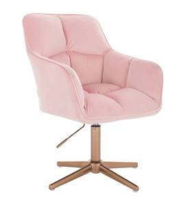 HR550CROSS Scaun Roz Catifea cu Bază Aurie