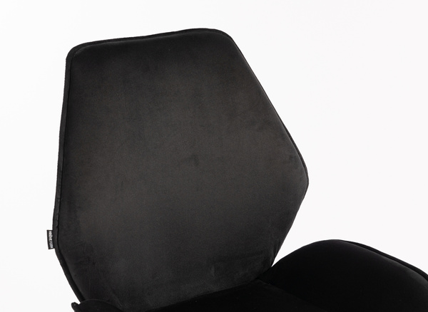 HR350KW Scaun Neagră din Catifea Bază Aurie