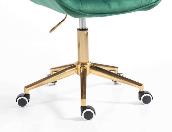 HR350K Scaun Verde din Catifea Bază Aurie