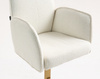 HR280W Scaun Crem Boucle cu Bază Aurie