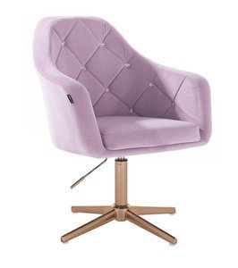 HR830CROSS Scaun Catifea Mov cu Bază Aurie