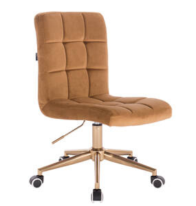 HR7009K Scaun Galben Miere Catifea cu Bază Aurie