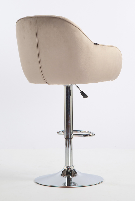 HR2055W Scaun Latte din Catifea cu Bază Cromata