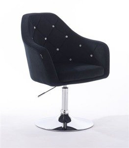 HR830N Scaun Catifea Neagră