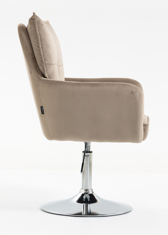 HR250N Scaun Catifea Latte Bază Cromata