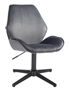 HR350CROSS Scaun Grafit din Catifea Bază Neagră