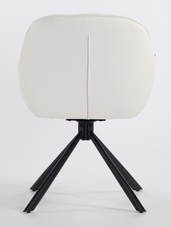 HR2055 BAZĂ STEA Scaun Alb din Piele Ecologica cu Bază Neagră