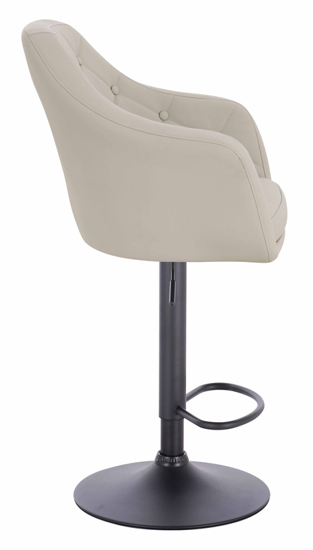 HR831W Scaun Ecru Piele Ecologica Premium Soft cu Bază Neagră