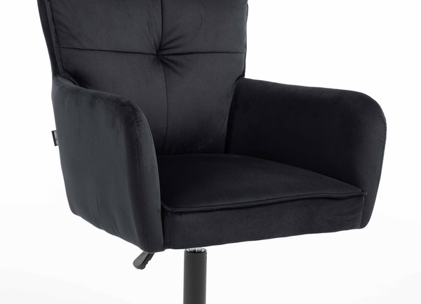 HR250N Scaun Catifea Neagră Bază Neagră