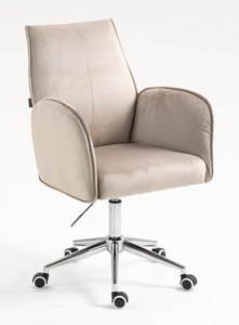 HR280K Scaun Latte din Catifea cu Bază Cromata