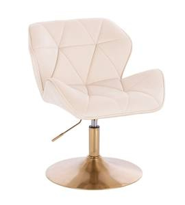 HR111N Scaun Crem Catifea cu Bază Aurie