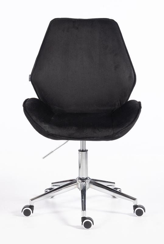 HR350K Scaun Neagră din Catifea Bază Cromata