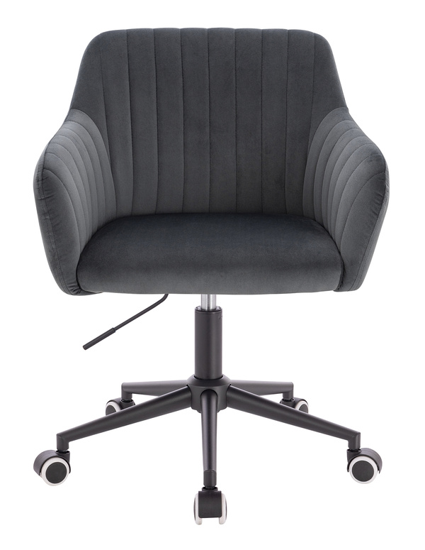 HR190K Scaun Grafit din Catifea cu Bază Neagră