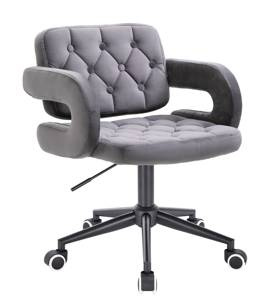 HR8403K Scaun Grafit Catifea cu Bază Neagră