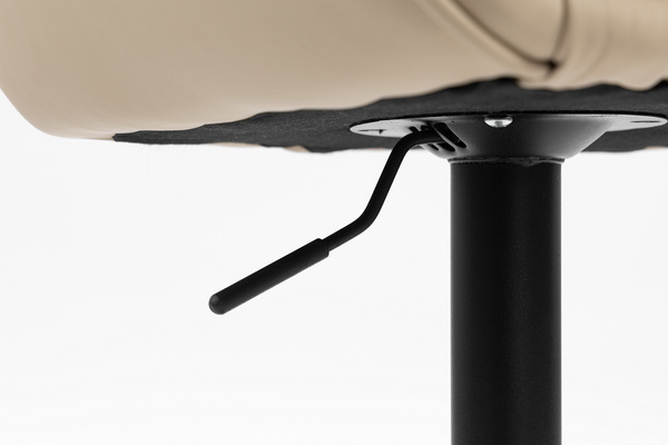 HR2055KW Scaun Crem din Piele Ecologica cu Bază Neagră