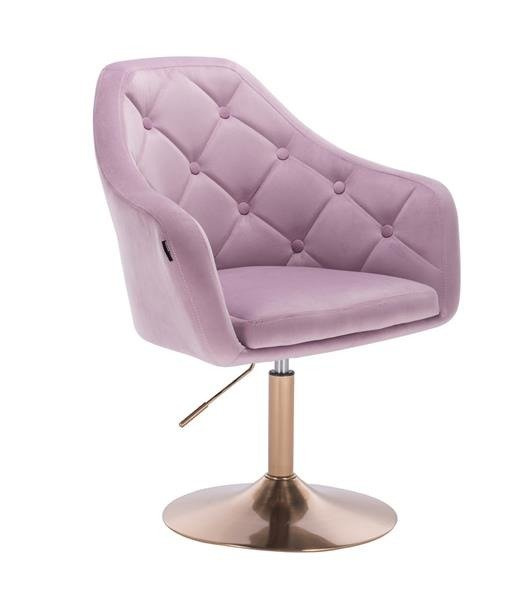 HR831N Scaun Catifea Mov cu Bază Aurie