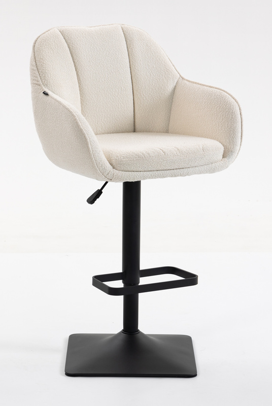 HR2055KW Scaun Crem din Boucle cu Bază Neagră