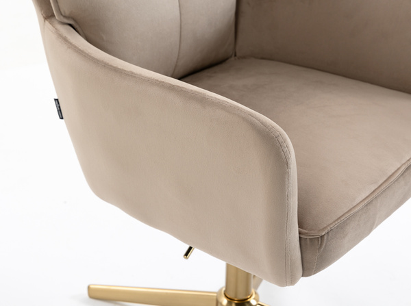 HR250CROSS Scaun Catifea Latte Bază Aurie