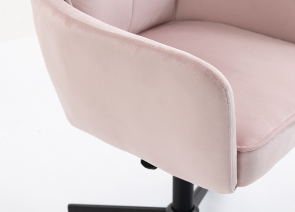 HR250CROSS Scaun Catifea Roz Pudra Bază Neagră