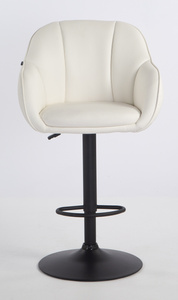HR2055W Scaun Alb din Piele Ecologica cu Bază Neagră