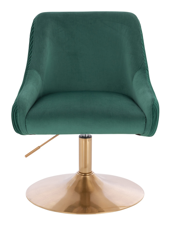 HR920N Scaun Verde din Catifea cu Bază Aurie